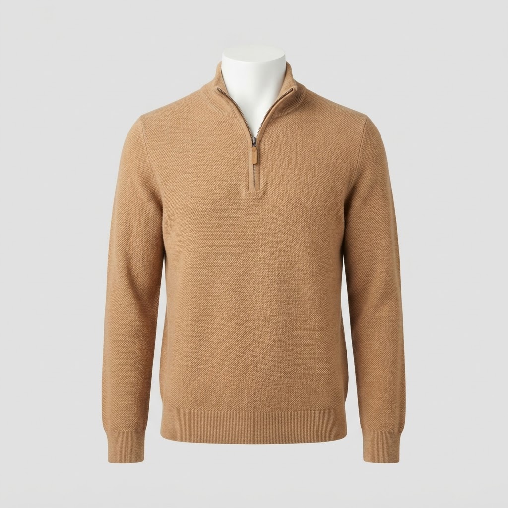 Brooks Brothers Men's Camel Tan Quarter-Zip Pullover