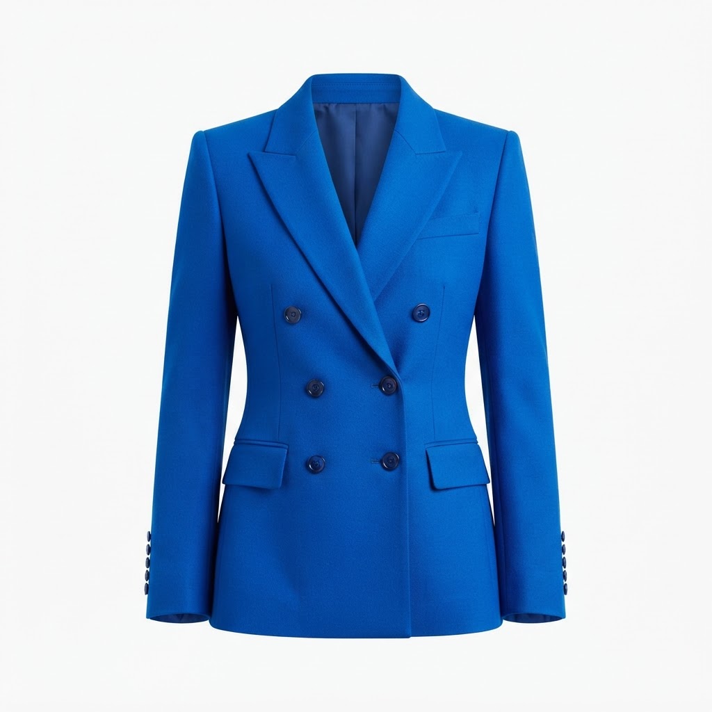Zara Women's Electric Blue Structured Double-Breasted Blazer