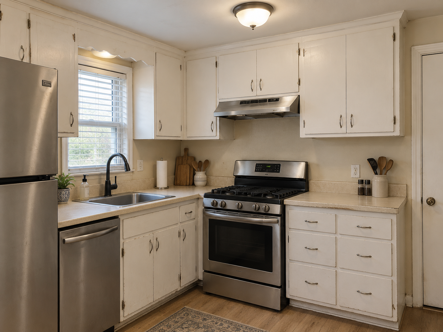 Atlanta kitchen remodel before cabinet refinishing and countertop replacement