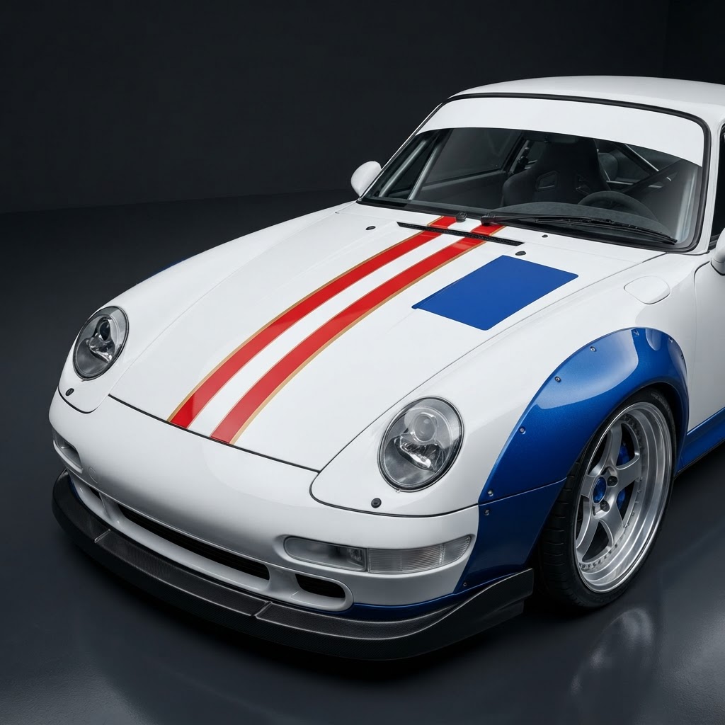 911 993 RWB x Liberty Walk Bonnet Stripe & Banner Kit