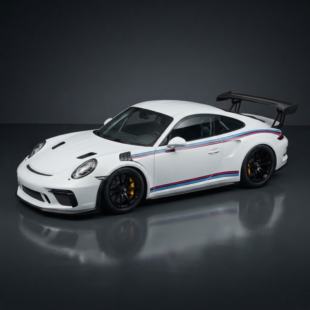 911 GT3 RS 992 Sonderwunsch Martini Stripe Kit - Side View