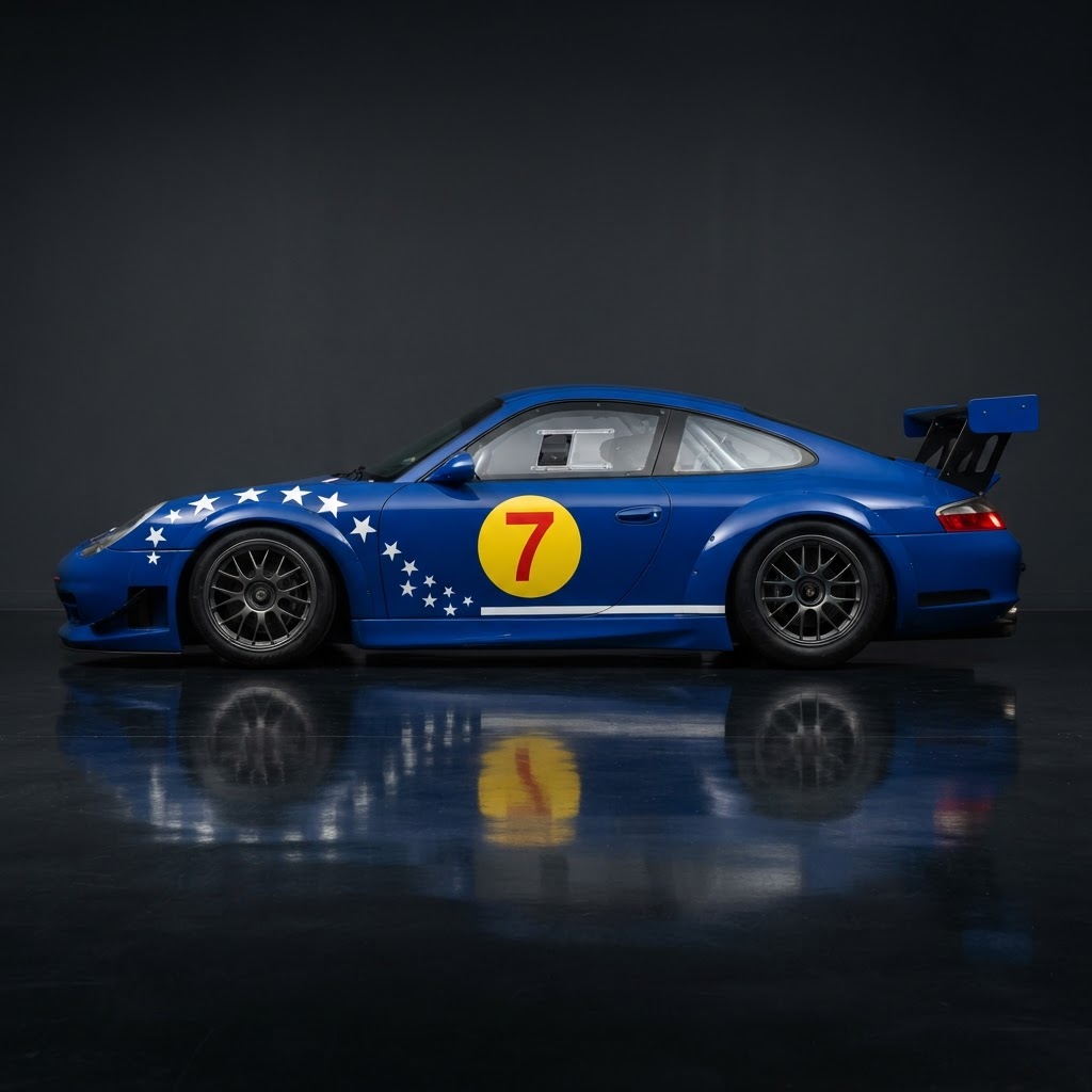 911 GT3 R 996 Daytona Flank Kit — Yellow Roundels, No.7 & Star Wave