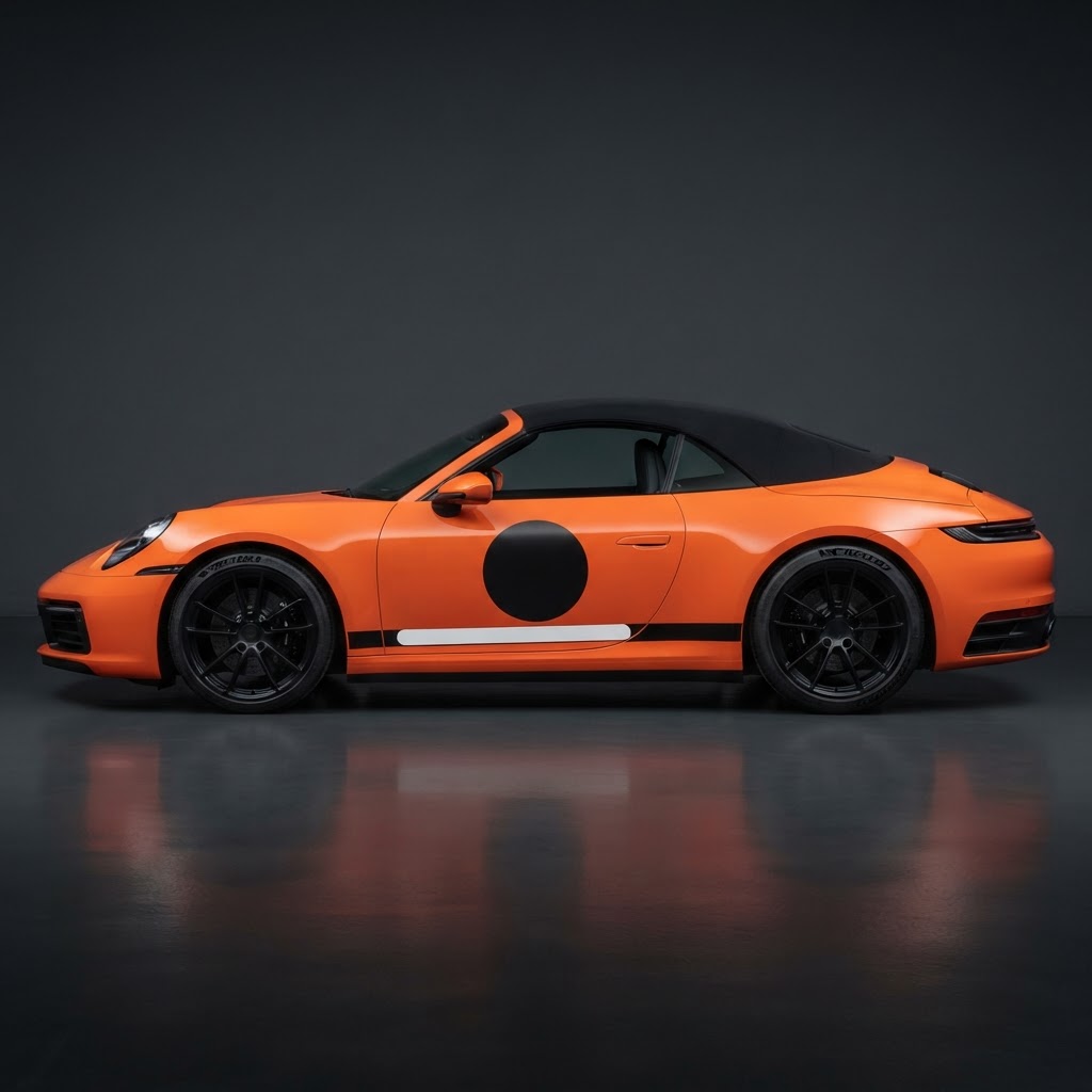 911 992.2 Spirit 70 Door Roundel & Lower Flank Stripe Kit - Side View