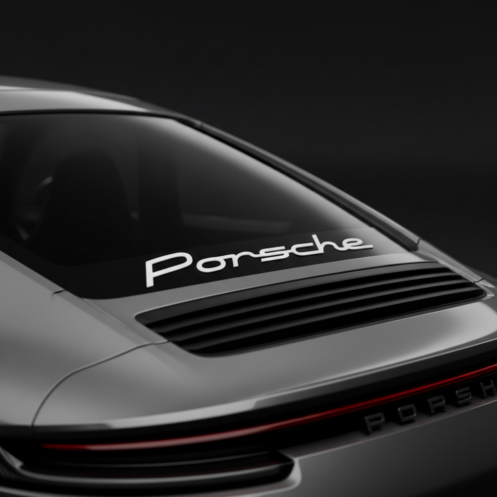 Porsche Script Rear Windscreen Decal