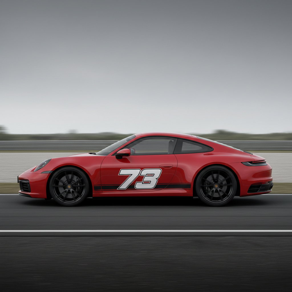 Gradient Side Stripes with Custom Text - 911 Carrera