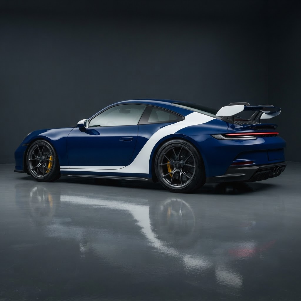 911 GT3 992.2 Velocity Tribute Rear Quarter Sweep & Pinstripe Kit - Side View