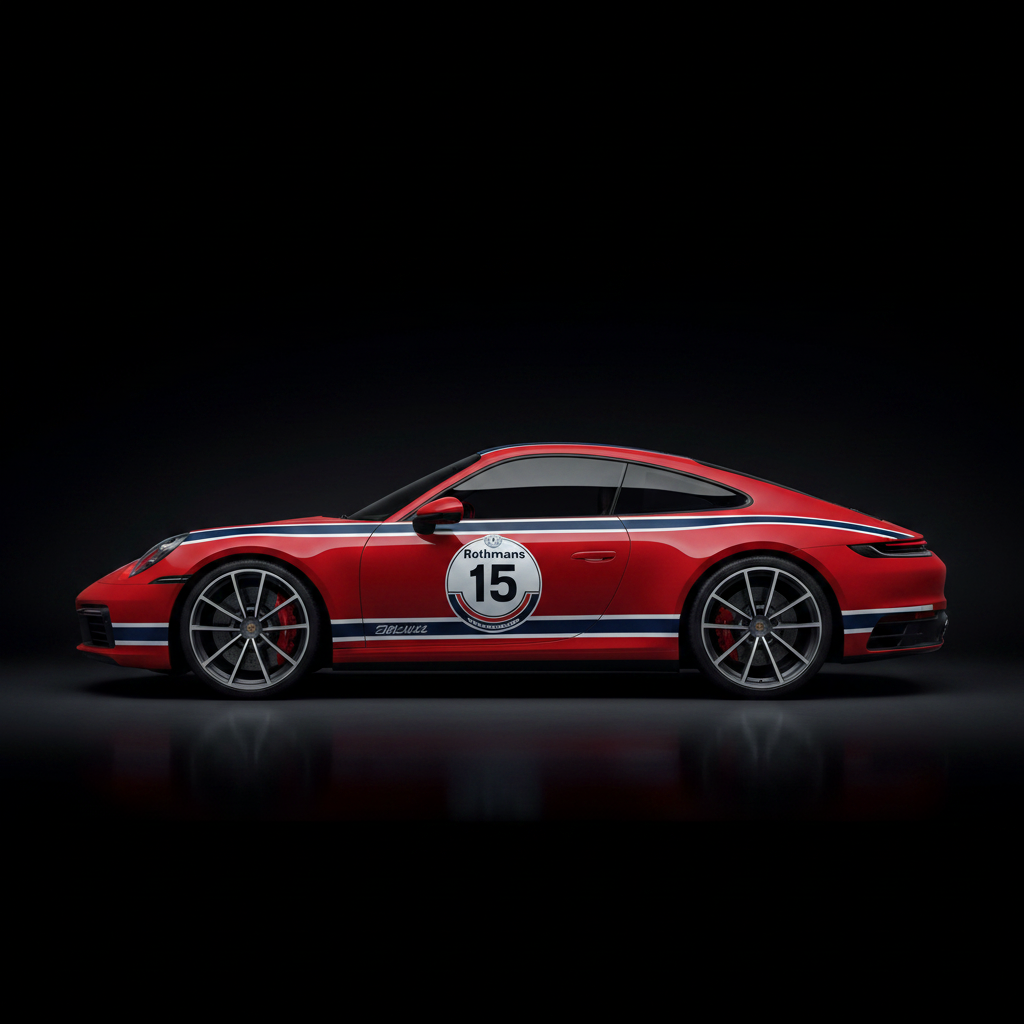 911 Carrera 4S 992 Rothmans Heritage Livery Stripes
