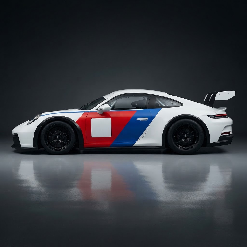 911 GT3 R 992 Rennsport Tribute Door & Quarter Panel Kit - Side View