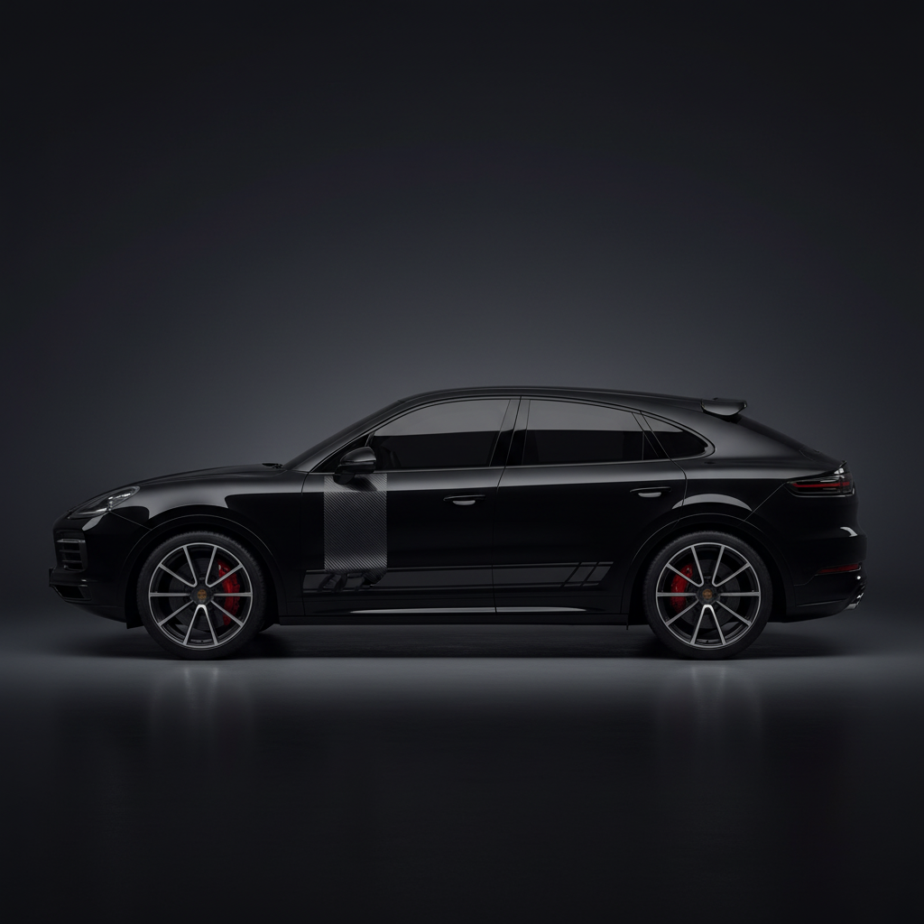 Cayenne Coupe Carbon Fibre Hood & Roof Stripes