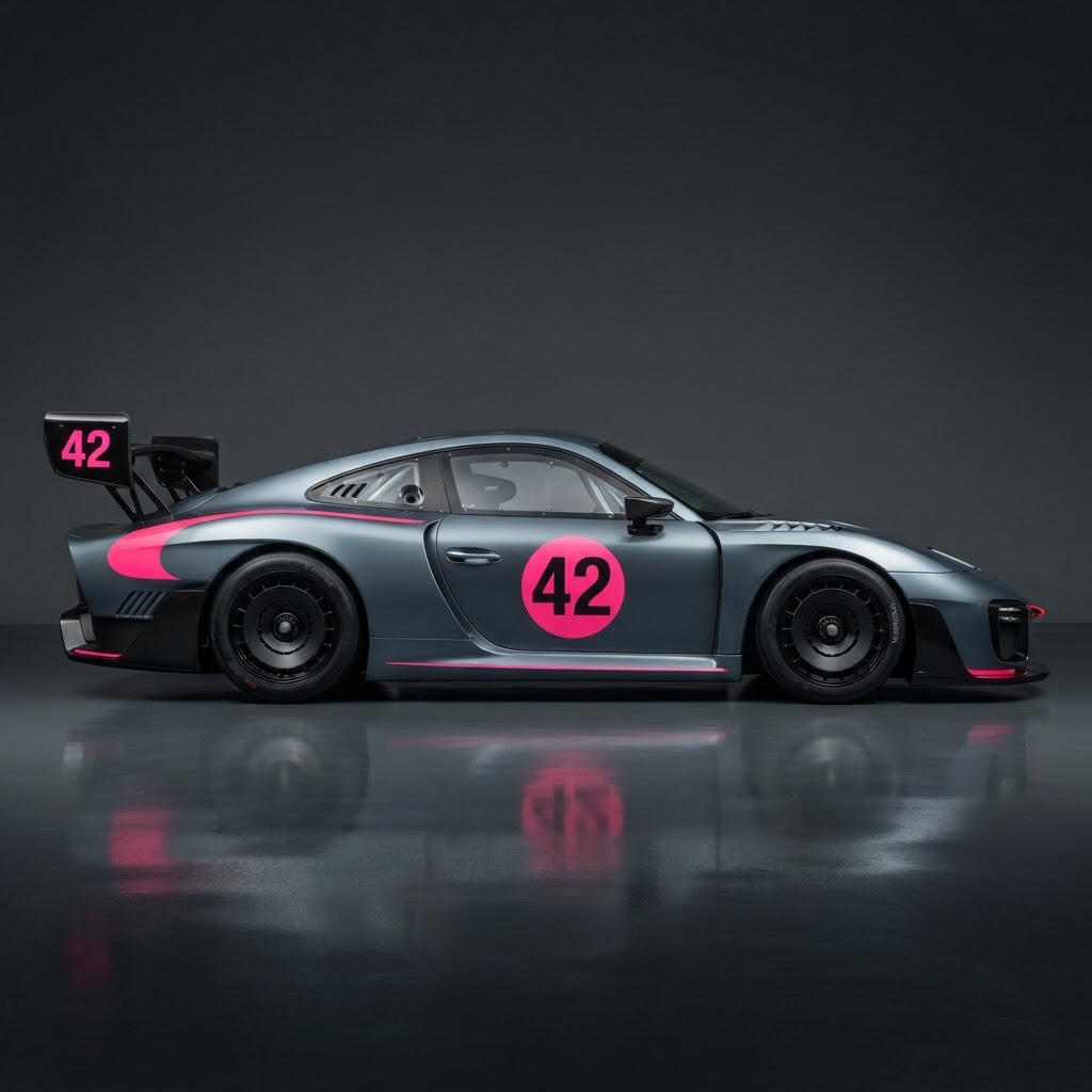 935 K3V Flank Kit — Neon Pink Roundels, No.42 & Haunch Crescents