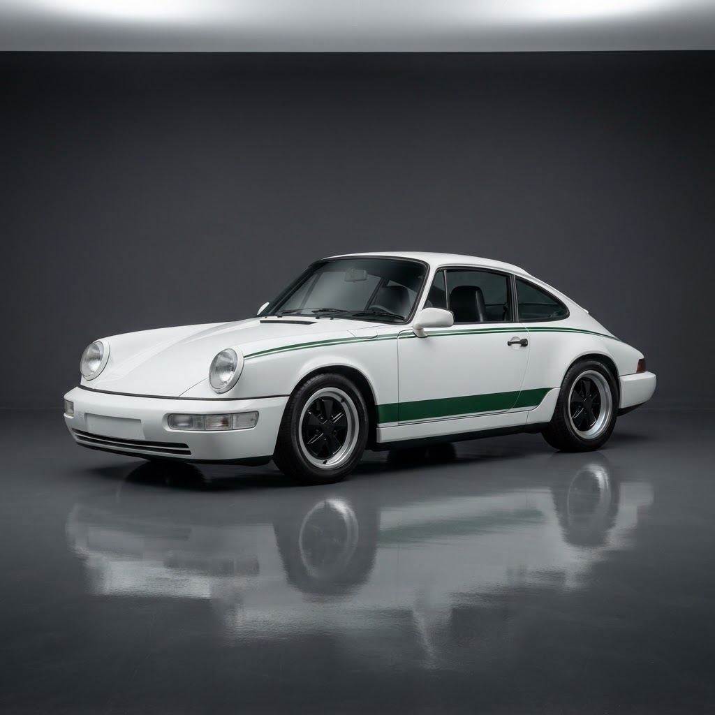 911 993 Polizei Tribute Livery Wrap Kit — White & Green - Side View