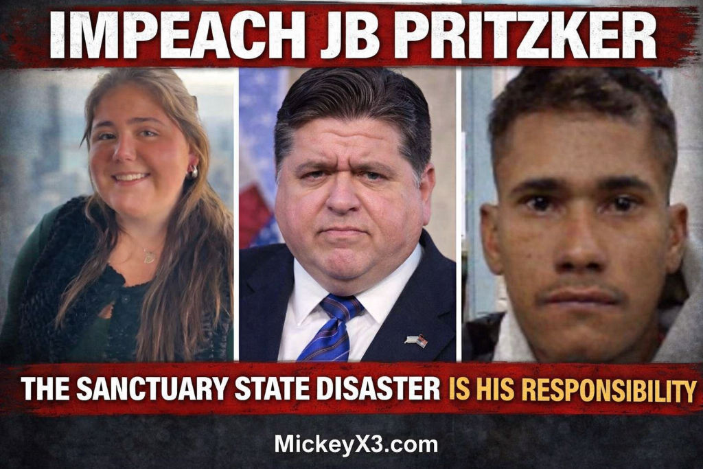 Impeach JB Pritzker - The sanctuary state disaster is his responsibility - Sheridan Gorman murder MickeyX3