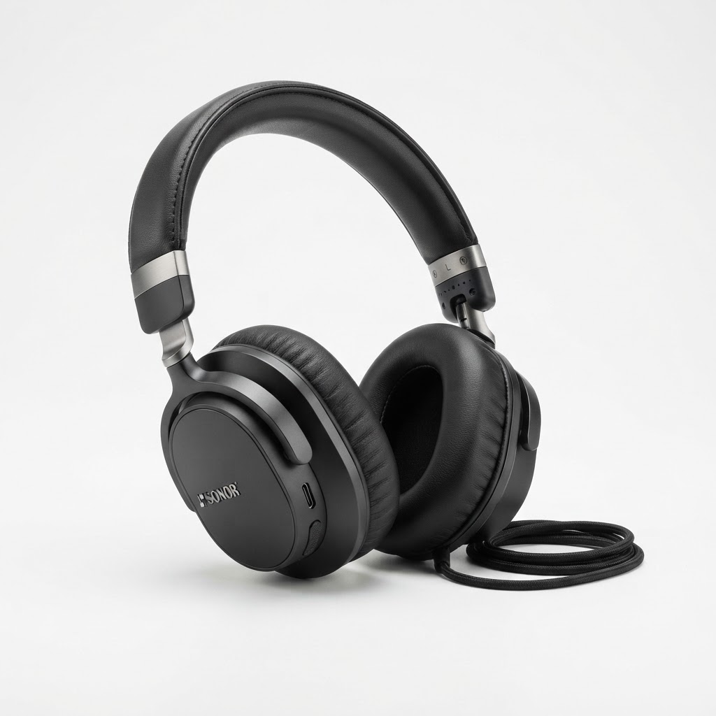 אוזניות ON EAR חיבור USB -A למחשב עם מיקרופון  BP-3110 כולל מתאם USB -C