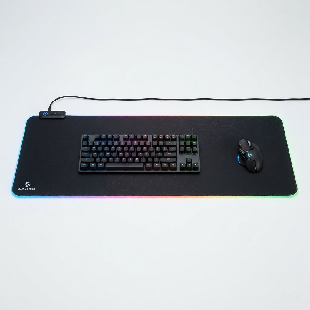 משטח לעכבר לגיימרים עם תאורת LED RGB 900x300x4mm