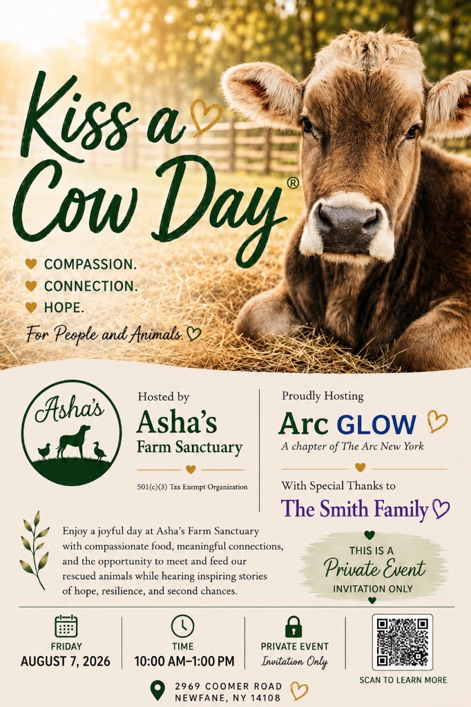 Kiss a Cow Day flyer with Arc GLOW