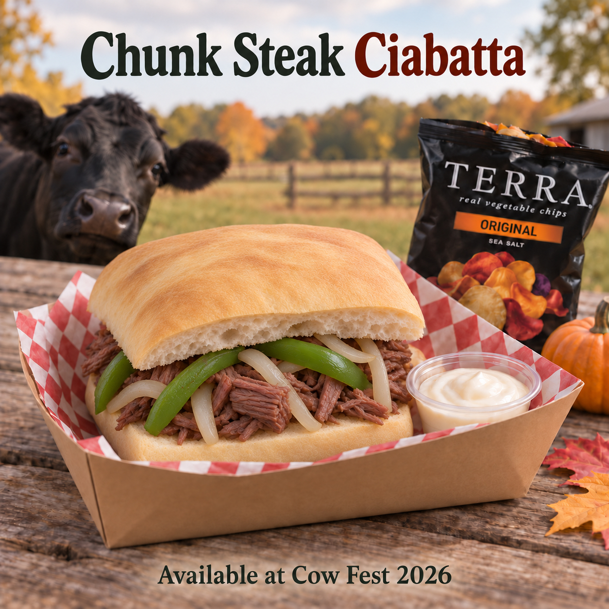 Chunk Steak Ciabatta (V)