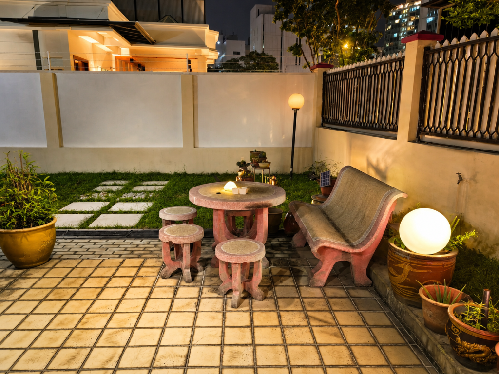 Garden Patio at Night