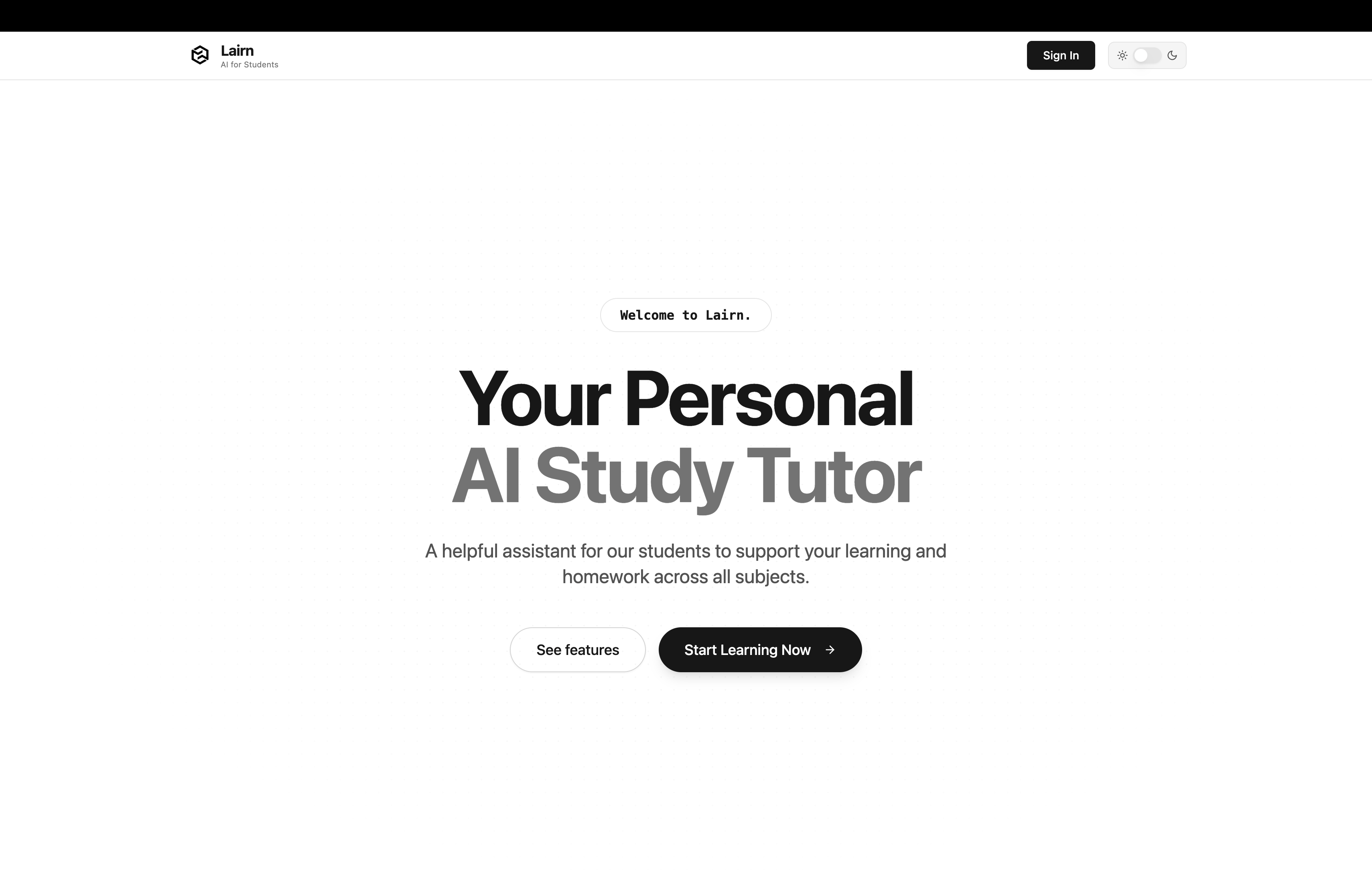 Lairn - AI platform template preview