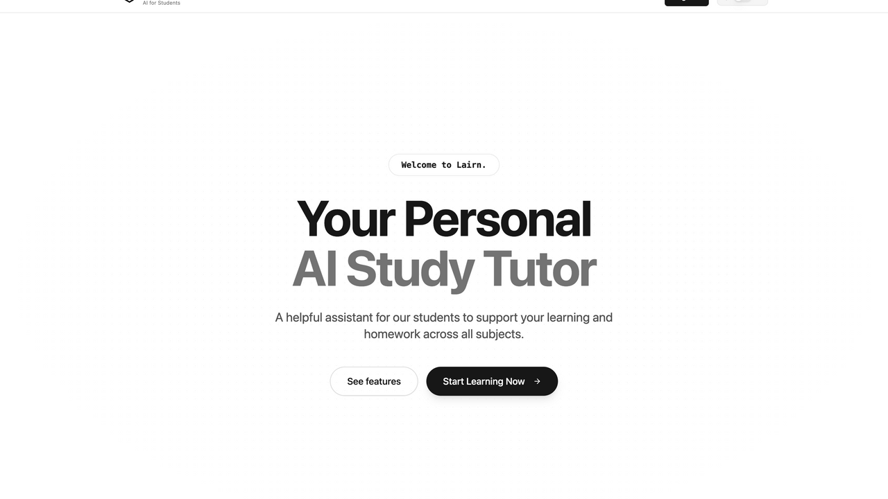 Lairn - AI platform template preview