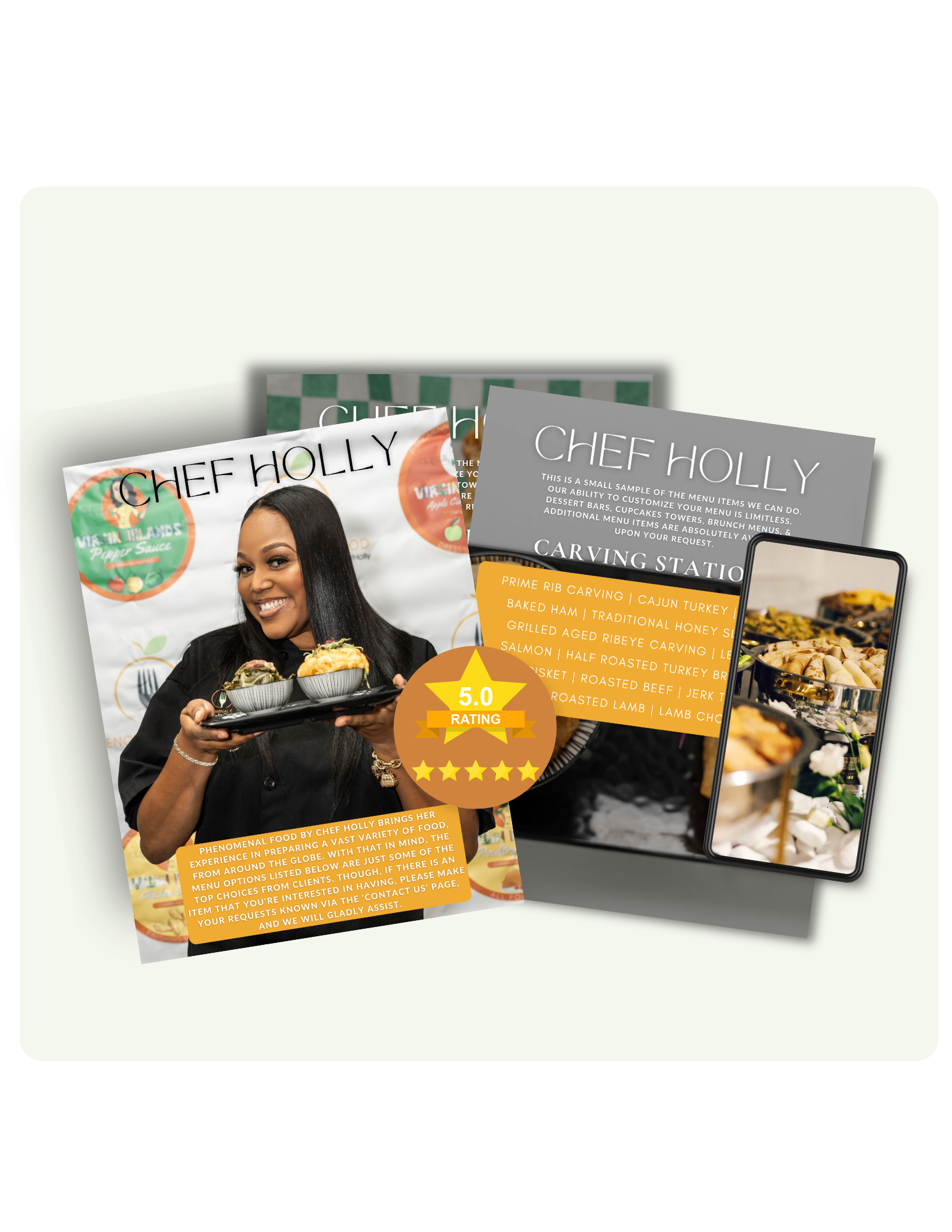 Chef Holly catering menu preview
