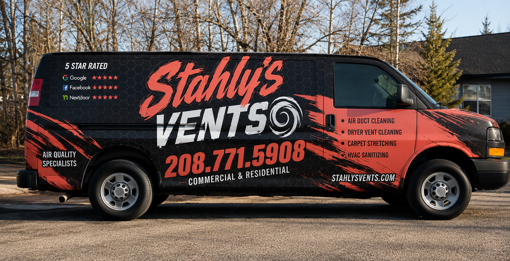 Stahly's Vents Air Duct & Dryer Vent Specialists service van