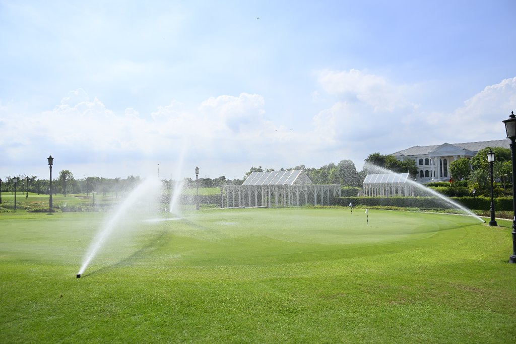 State-of-the-art golf course with irrigation systems and championship turf