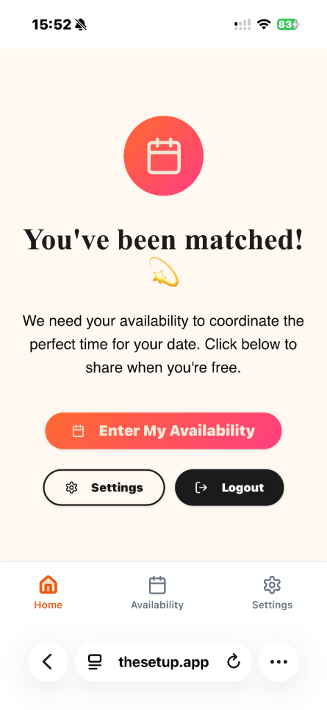 The Set Up - Mobile Match Dashboard