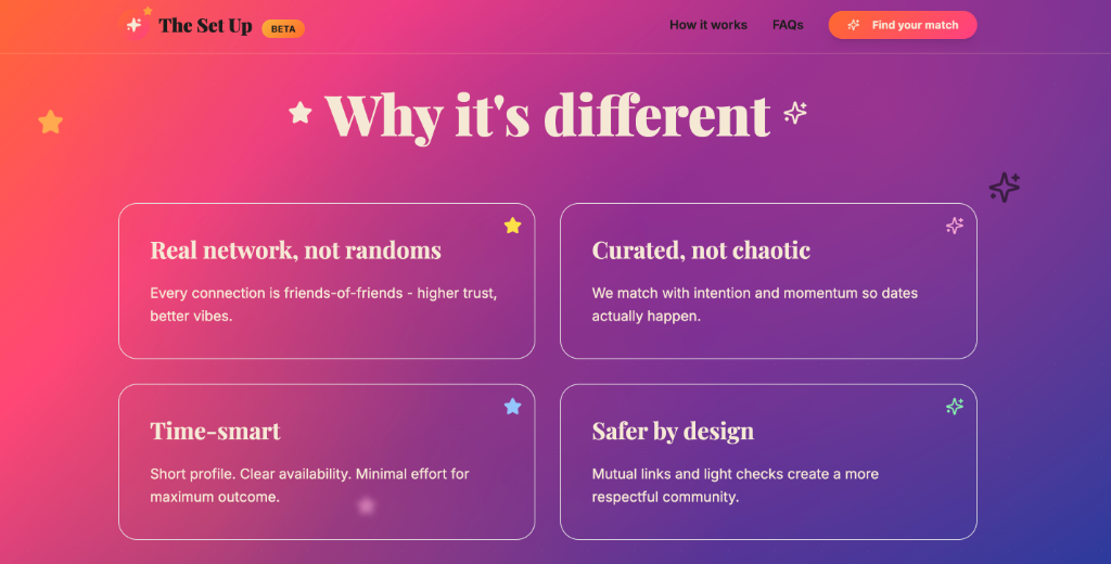 The Set Up - Why It's Different
