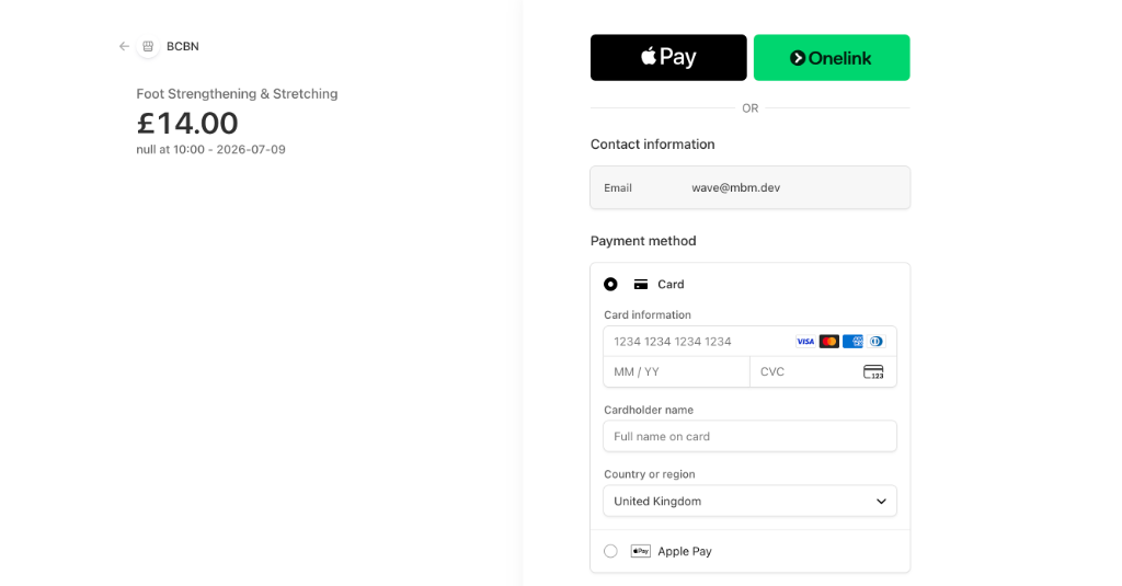 Checkout experience