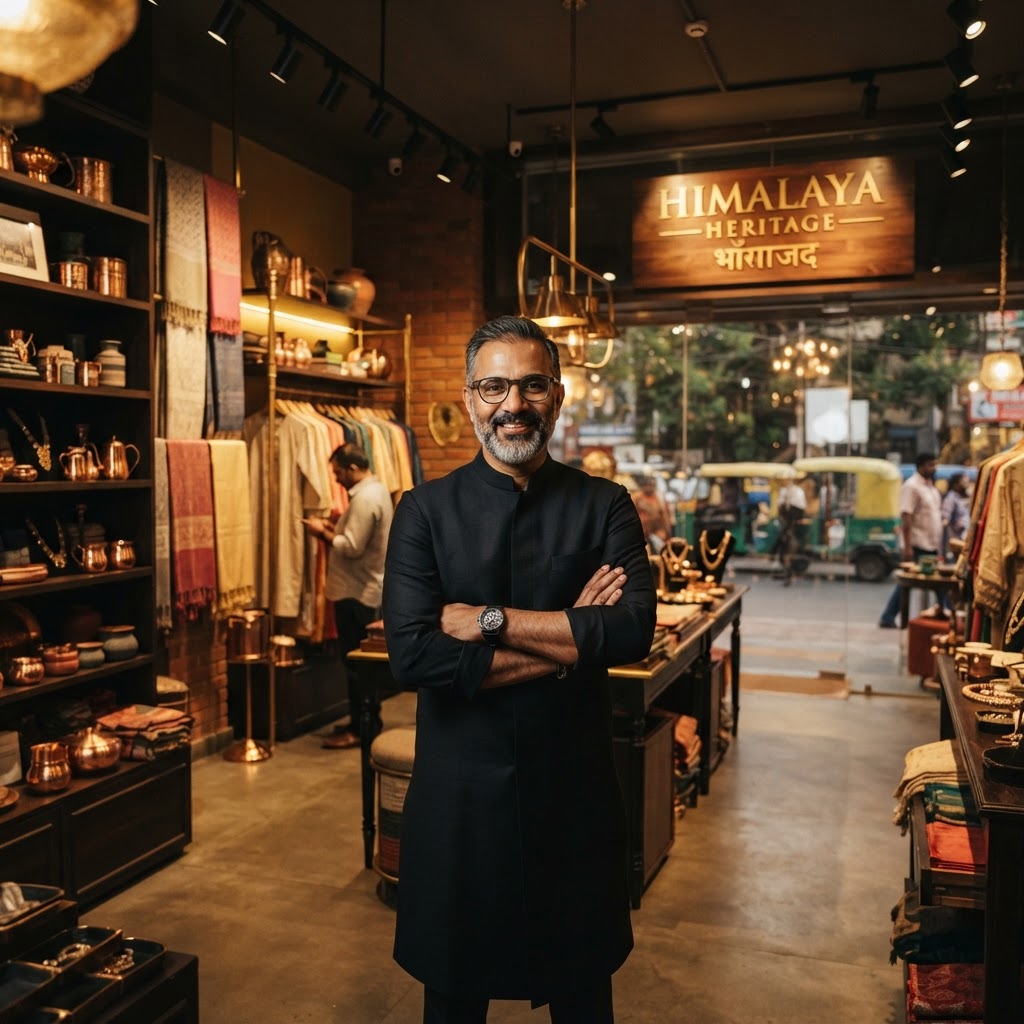 Indian small business owner flourishing