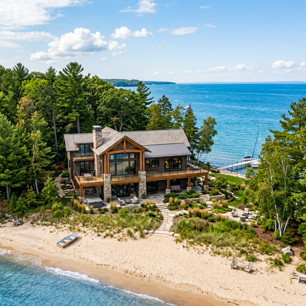 Lakefront home on Lake Michigan