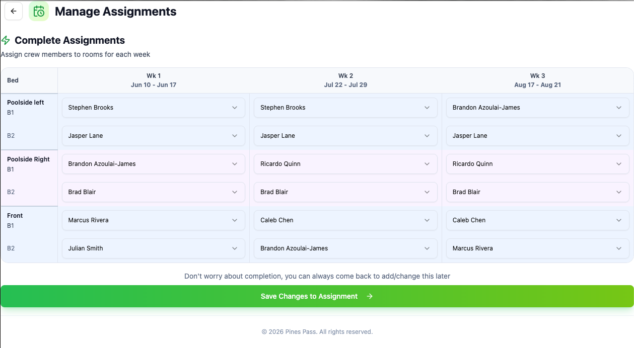 Assignments screenshot