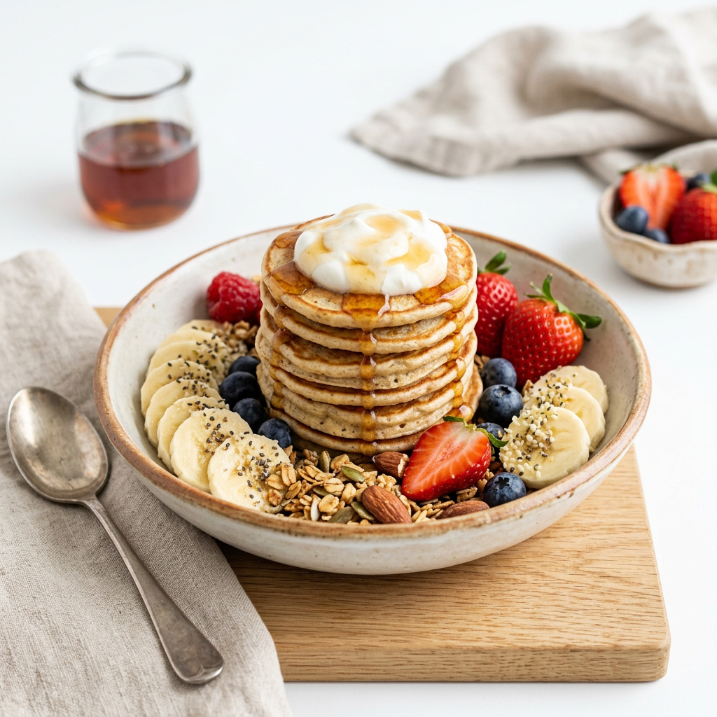 Mini Pancake Protein Bowl