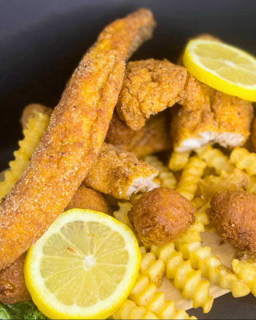Fried fish & hush puppies