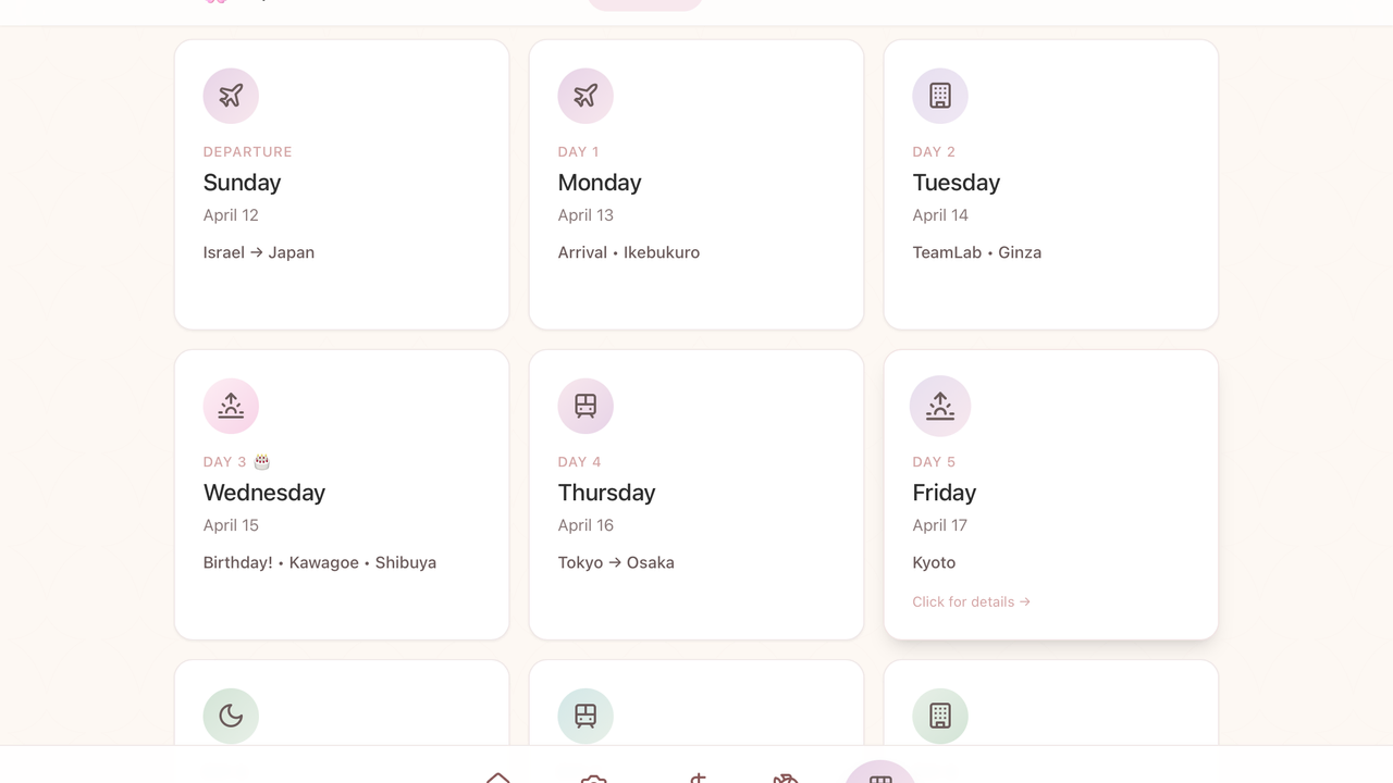 Japan Itinerary template preview