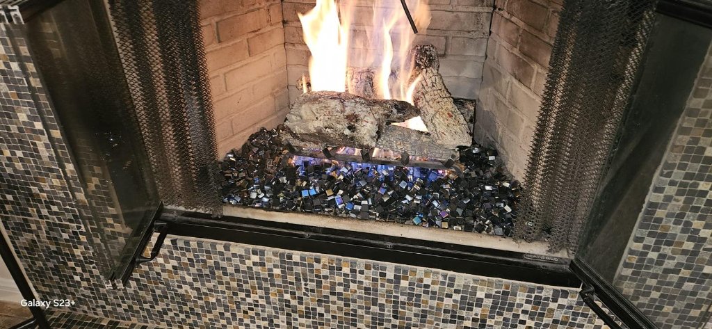 Before and after fireplace cleaning