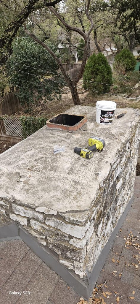 Before and after chimney top service