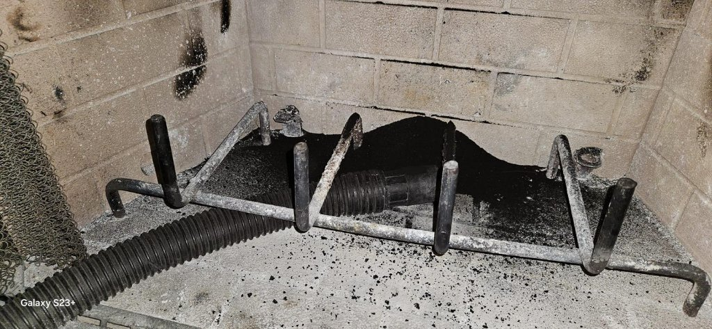 Before and after fireplace cleaning