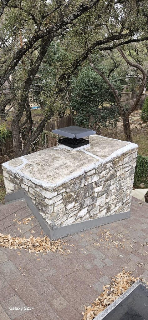 Before and after chimney top service