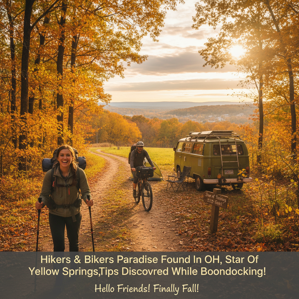 Hikers & Bikers Paradise Found In OH, Star Of Yellow Springs,Tips Discovered While Boondocking!