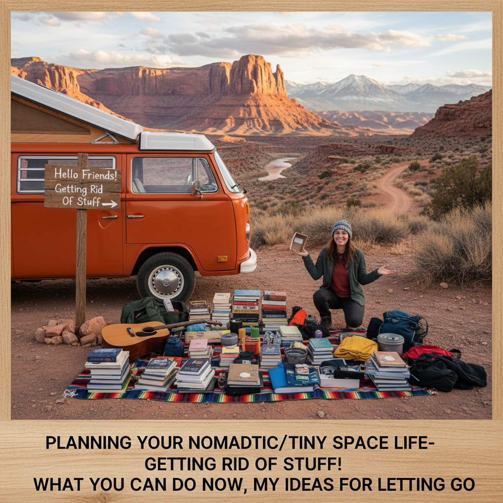Planning Your Nomadic/Tiny Space Life-Getting Rid Of STUFF! What You Can Do Now, My Ideas For Letting Go