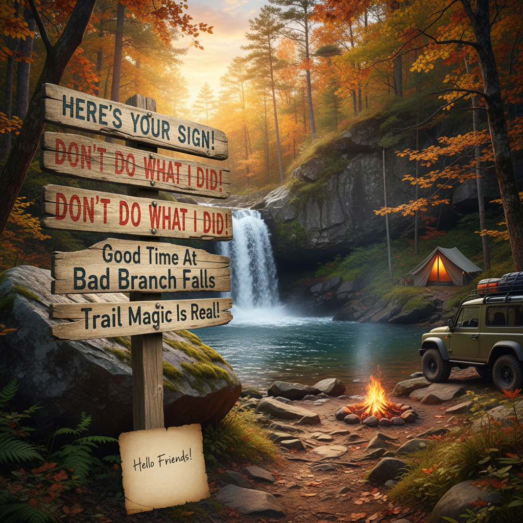 Here's Your Sign! DON'T DO WHAT I DID! Good Time At Bad Branch Falls-Trail Magic Is Real!