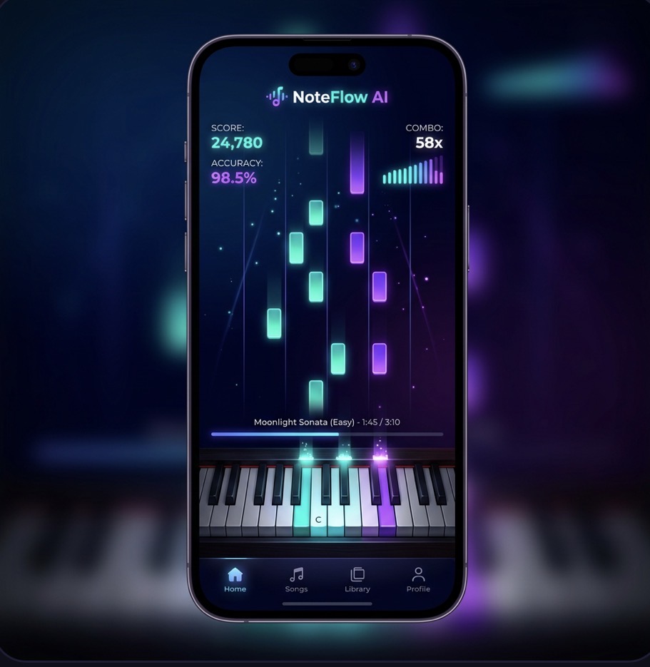 NoteFlow AI falling notes