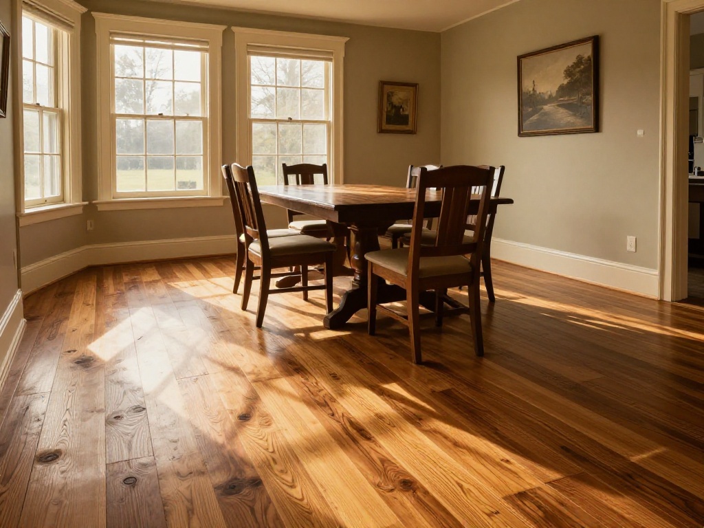 Chevron floor pattern in an Arlington Virginia home