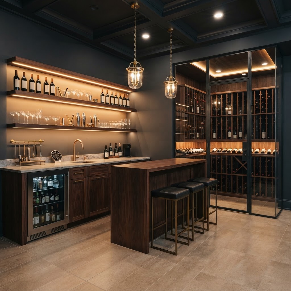 Home Bar & Wine Room Remodeling & Flooring: How to Create a Stylish, Durable Entertainment Space