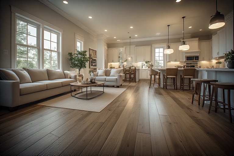 Home interior showing beautiful hardwood flooring