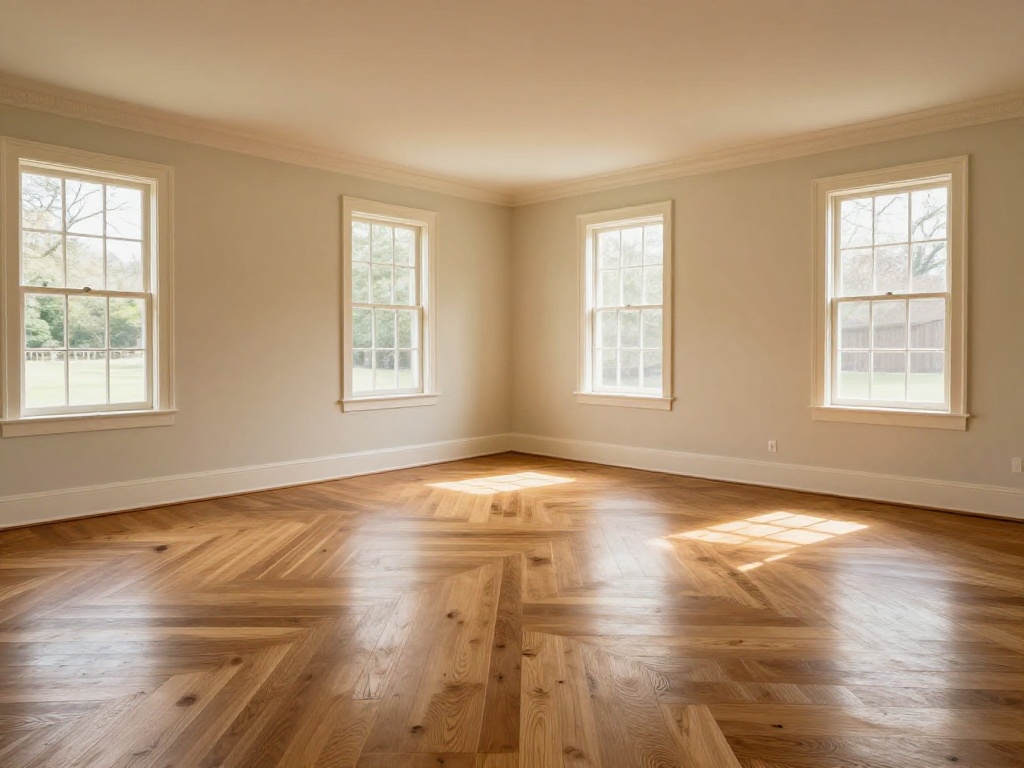 Mixed width plank flooring in a Prince William County historic home