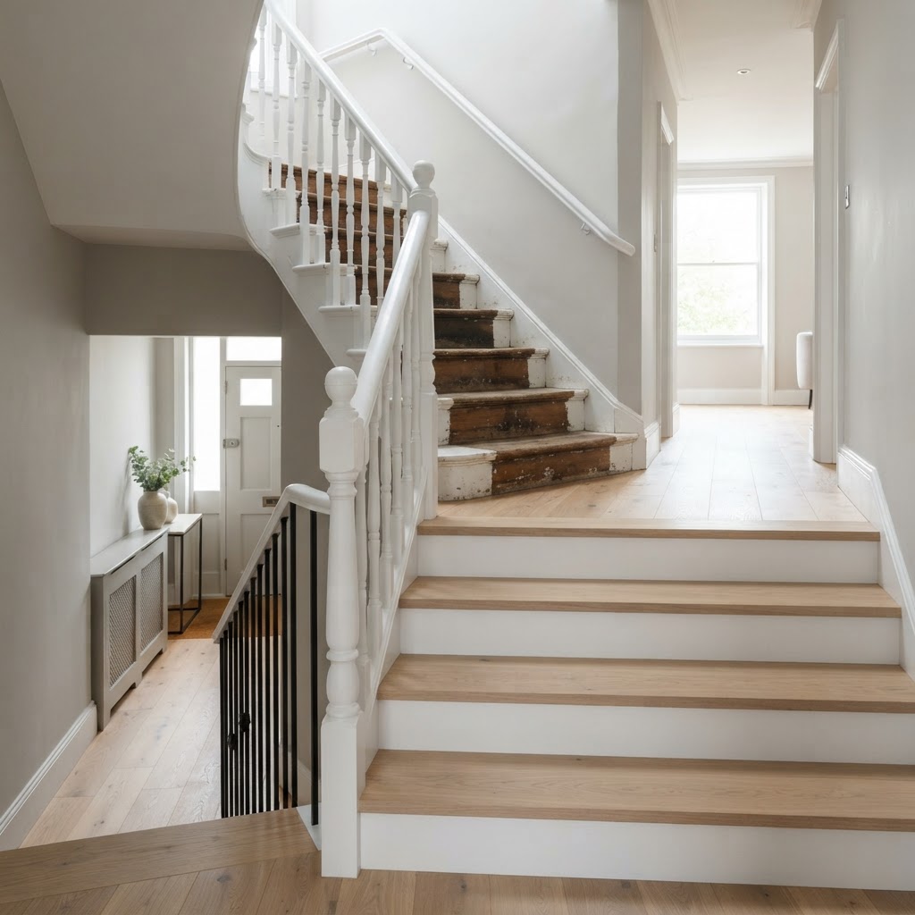 Hardwood Stairs and Landings in Vienna Townhomes: Installation and Matching Your Floors