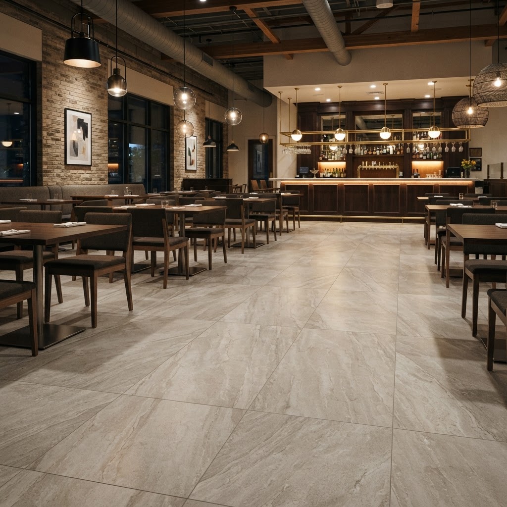 Restaurant Flooring installation detail in Northern Virginia
