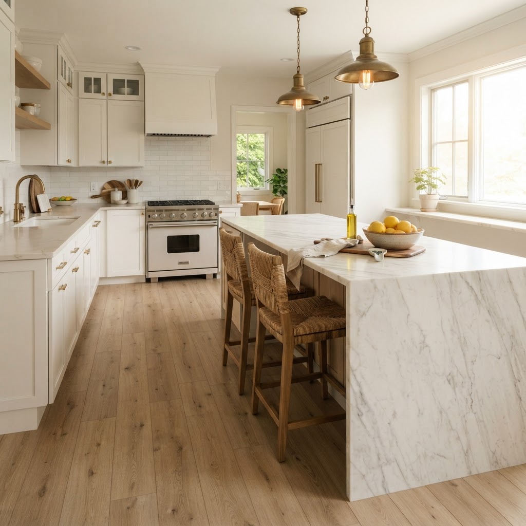 Luxury Vinyl Plank (LVP) Flooring in a Fairfax kitchen